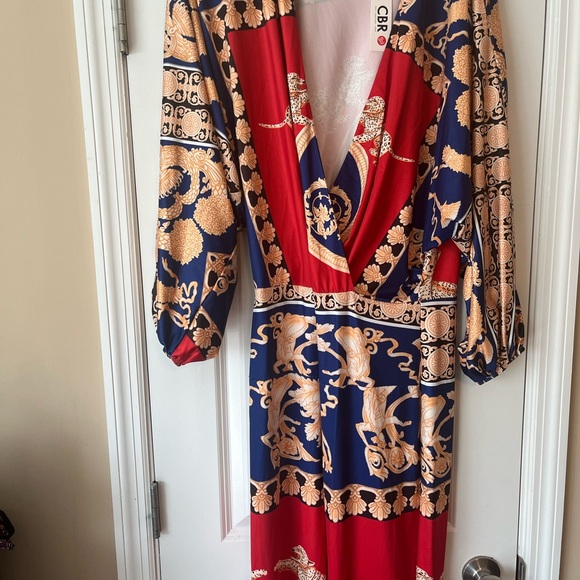 NWT Host Pick Exotic Print Lantern Sleeve Jumpsuit Juniors’ Size XL - Picture 7 of 11